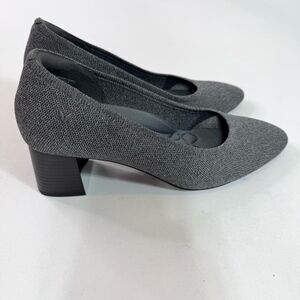 Elegant Gray Women's Block Heel Shoes